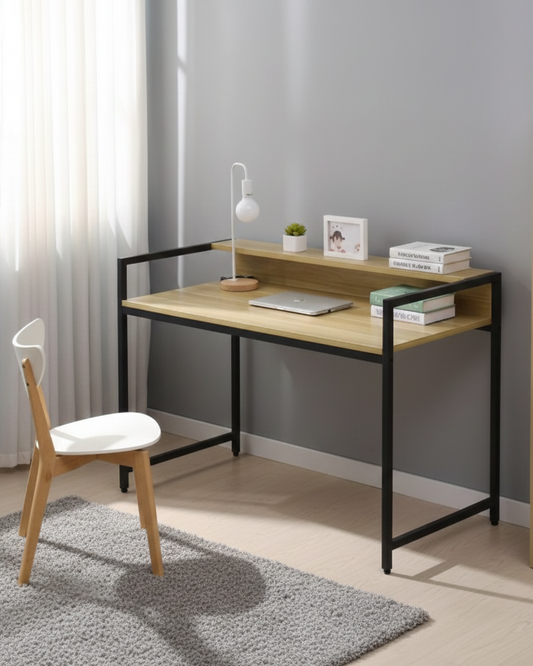 Modern Computer Desk with Metal Frame & Wooden Top SMT 36