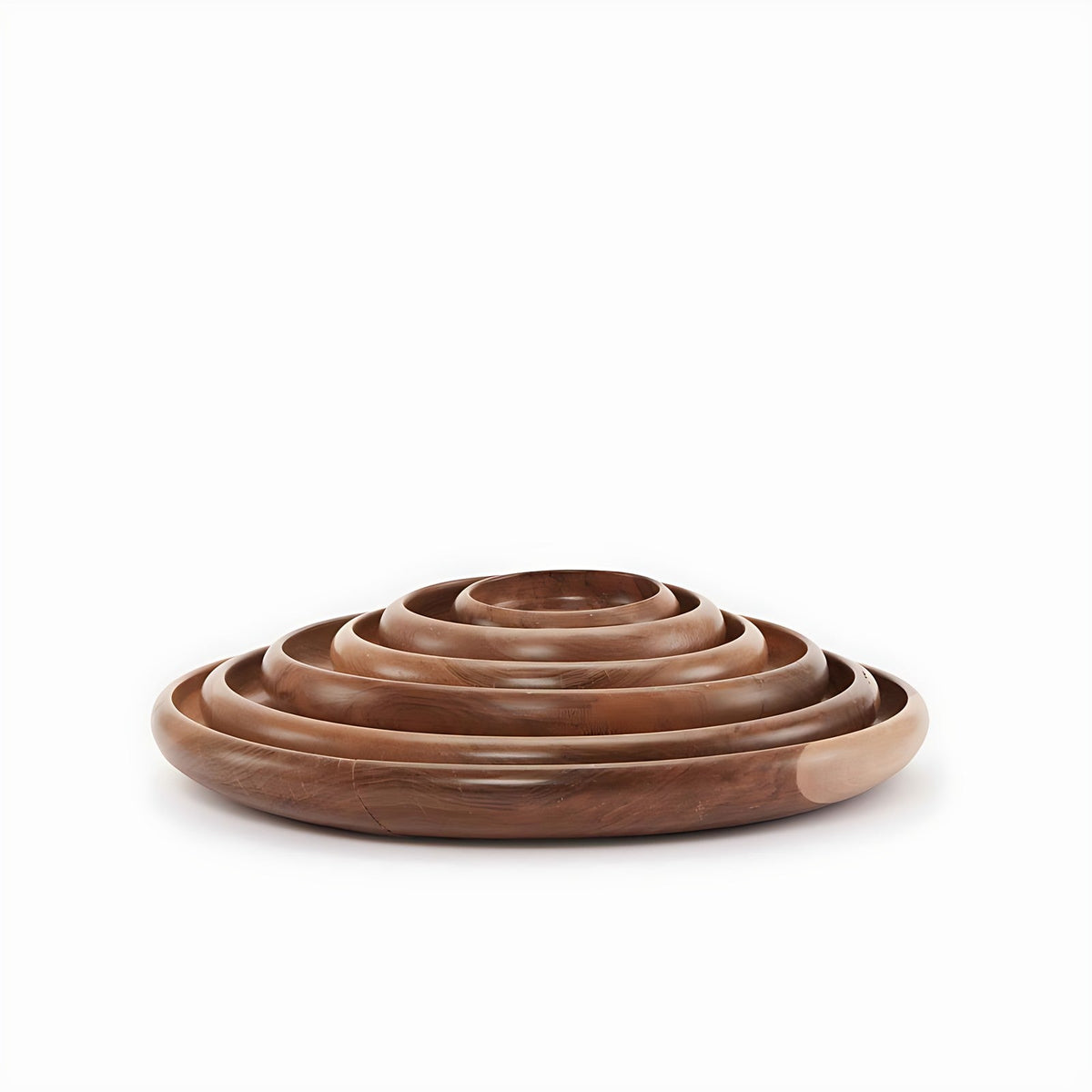 Akrod Walnut Wood Nesting Plates (Set of 6) by Kazuri