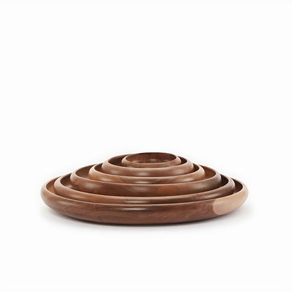 Akrod Walnut Wood Nesting Plates (Set of 6) by Kazuri