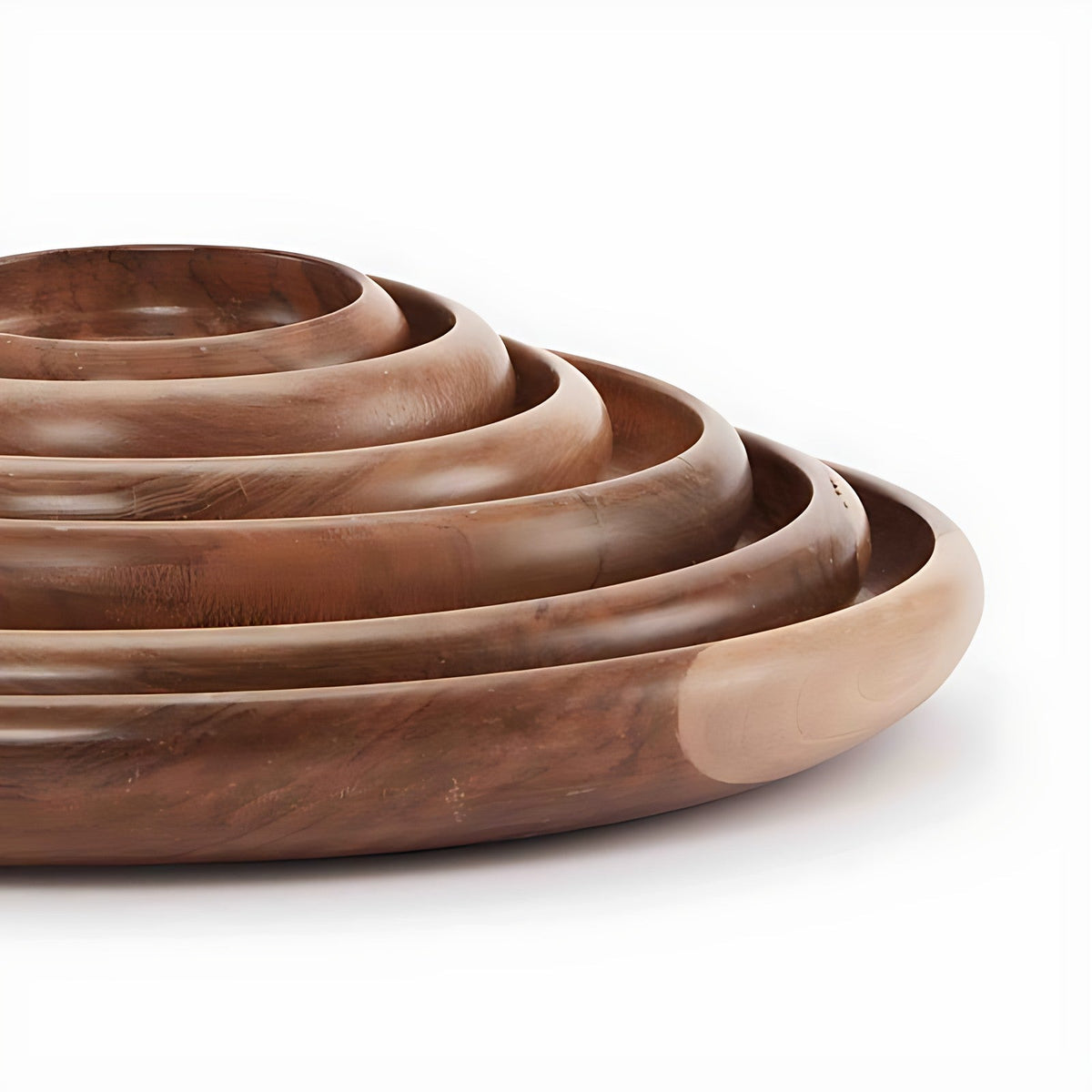 Akrod Walnut Wood Nesting Plates (Set of 6) by Kazuri, photo 2 of 4
