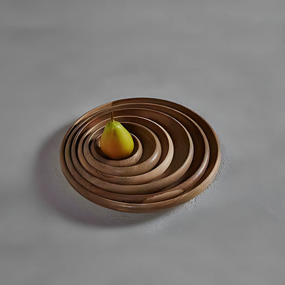 Akrod Walnut Wood Nesting Plates (Set of 6) by Kazuri, photo 3 of 4