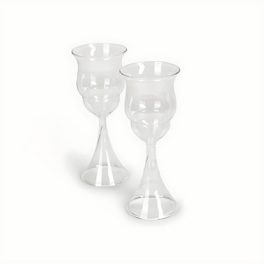 Aprico Tulip Clear Glass Wine Glasses by Kazuri