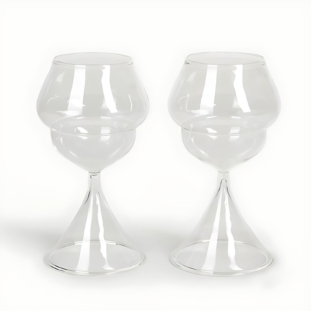 Apricus Clear Glass Balloon Wine Glasses by Kazuri
