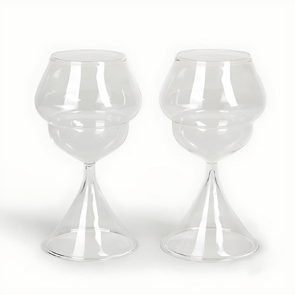 Apricus Clear Glass Balloon Wine Glasses by Kazuri