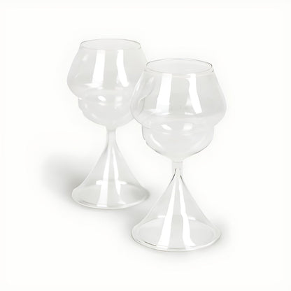 Apricus Clear Glass Balloon Wine Glasses by Kazuri, photo 4 of 4