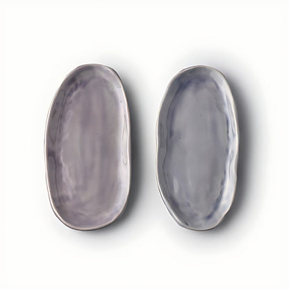 Arcana Mauve Stoneware Oval Platters (Set of 2) by Kazuri