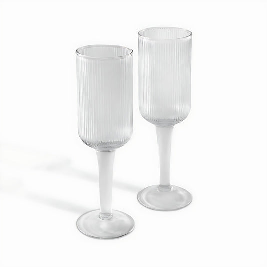 Barro Clear Glass Wine Glasses (Set of 2) by Kazuri