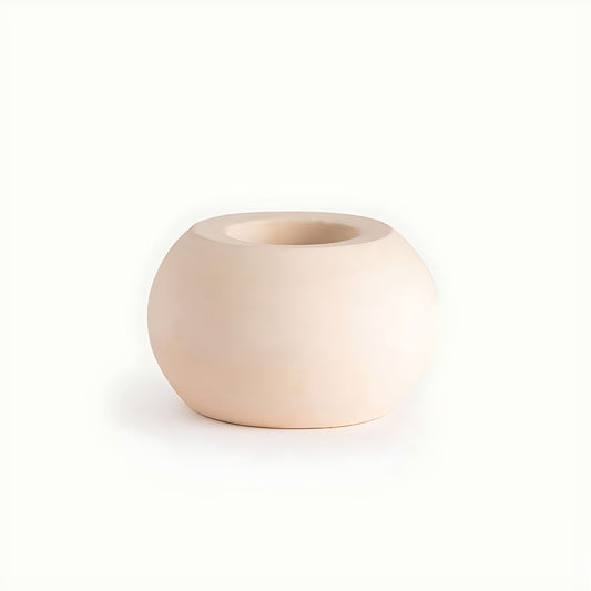 Blanco Round Earthenware Candle Holder by Kazuri