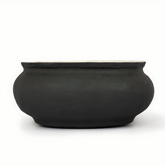 Bol Noir Wide Paper Pulp Bowl Vase by Kazuri