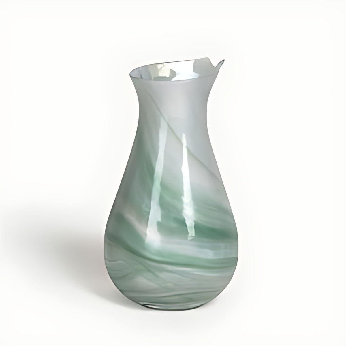 Caprica Nile Glass Pitcher with Green Swirl by Kazuri, photo 4 of 4
