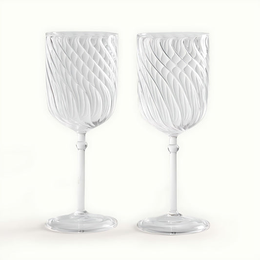 Chiara Onda Textured Red Wine Glasses by Kazuri