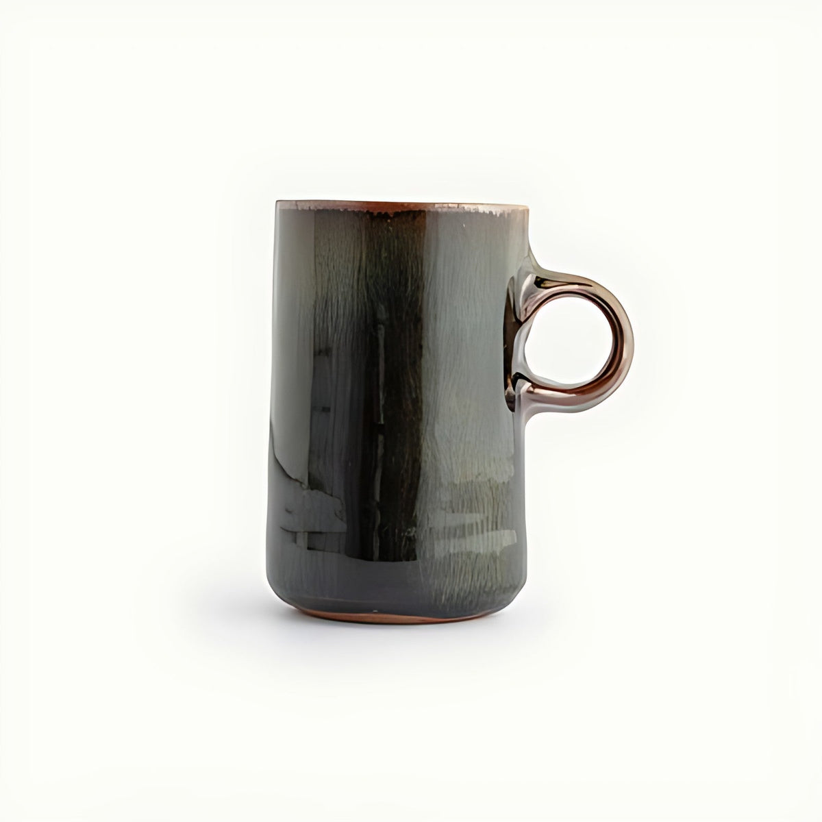 Cory Stoneware Coffee Mug with Reactive Green Glaze by Kazuri, photo 2 of 4