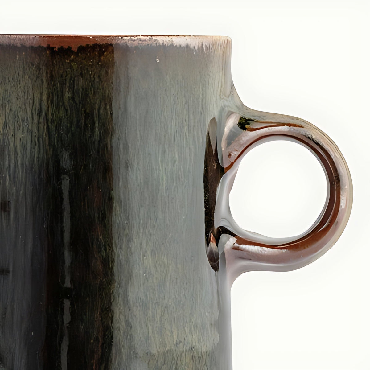Cory Stoneware Coffee Mug with Reactive Green Glaze by Kazuri, photo 3 of 4