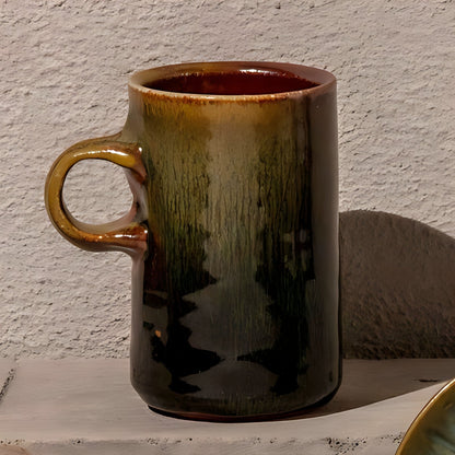 Cory Stoneware Coffee Mug with Reactive Green Glaze by Kazuri, photo 4 of 4