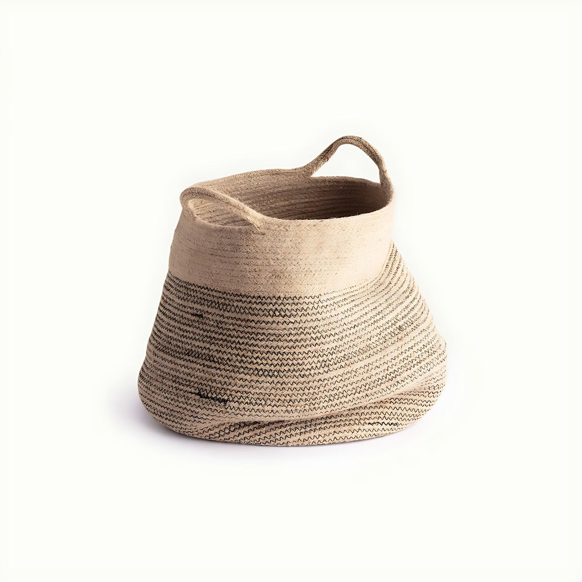 Dune Woven Natural Grass Basket with Handles by Kazuri