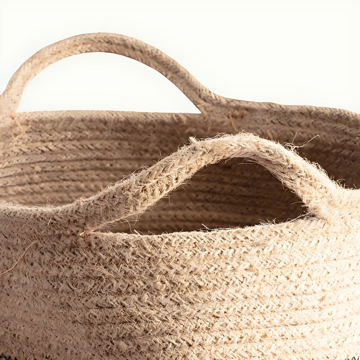 Dune Woven Natural Grass Basket with Handles by Kazuri, photo 2 of 4