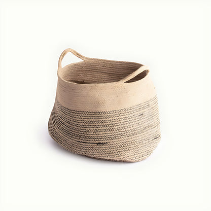 Dune Woven Natural Grass Basket with Handles by Kazuri, photo 3 of 4