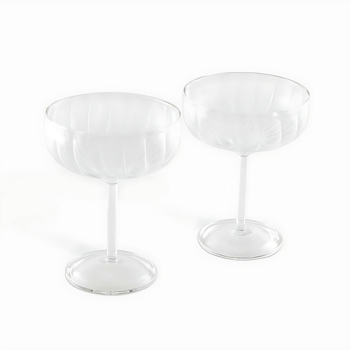 Elan Ribbed Coupe Glasses by Kazuri