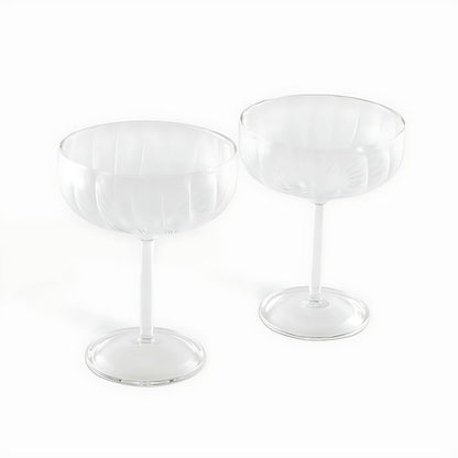 Elan Ribbed Coupe Glasses by Kazuri