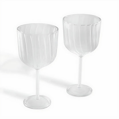 Elan Ribbed Small Wine Glasses by Kazuri