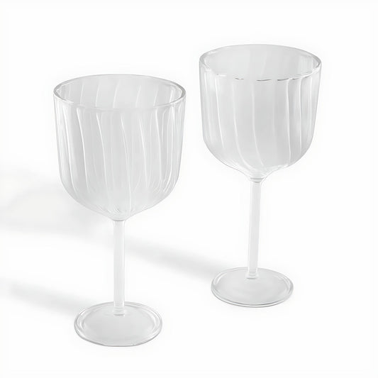 Elan Ribbed Small Wine Glasses by Kazuri
