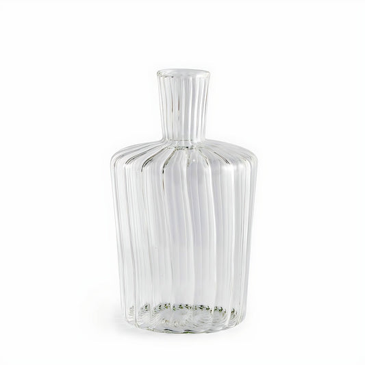 Elan Ribbed Glass Whisky Decanter by Kazuri