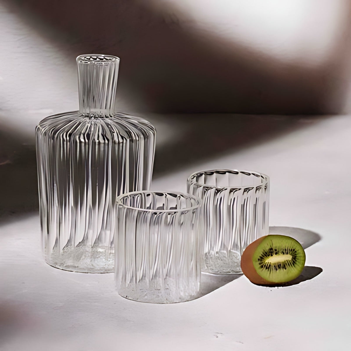 Elan Ribbed Glass Whisky Decanter by Kazuri, photo 4 of 4