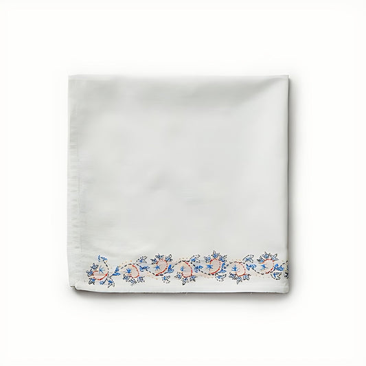 Encante Old Lace Linen Napkin with Floral Border by Kazuri