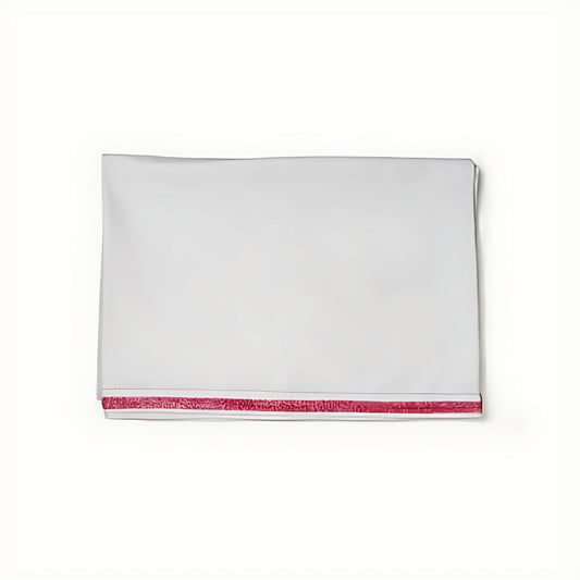 Encante White Linen Table Cloth with Red Border by Kazuri