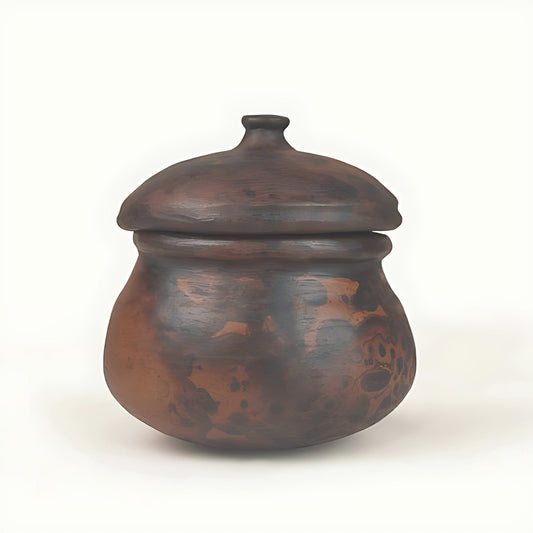 Etherea Lidded Earthenware Serving Pot by Kazuri