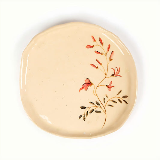 Floral Painted Stoneware Plate by Kazuri