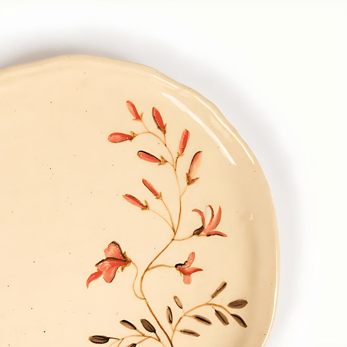 Floral Painted Stoneware Plate by Kazuri, photo 3 of 4
