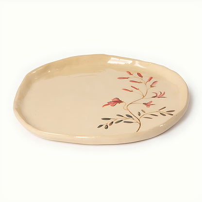 Floral Painted Stoneware Plate by Kazuri, photo 4 of 4