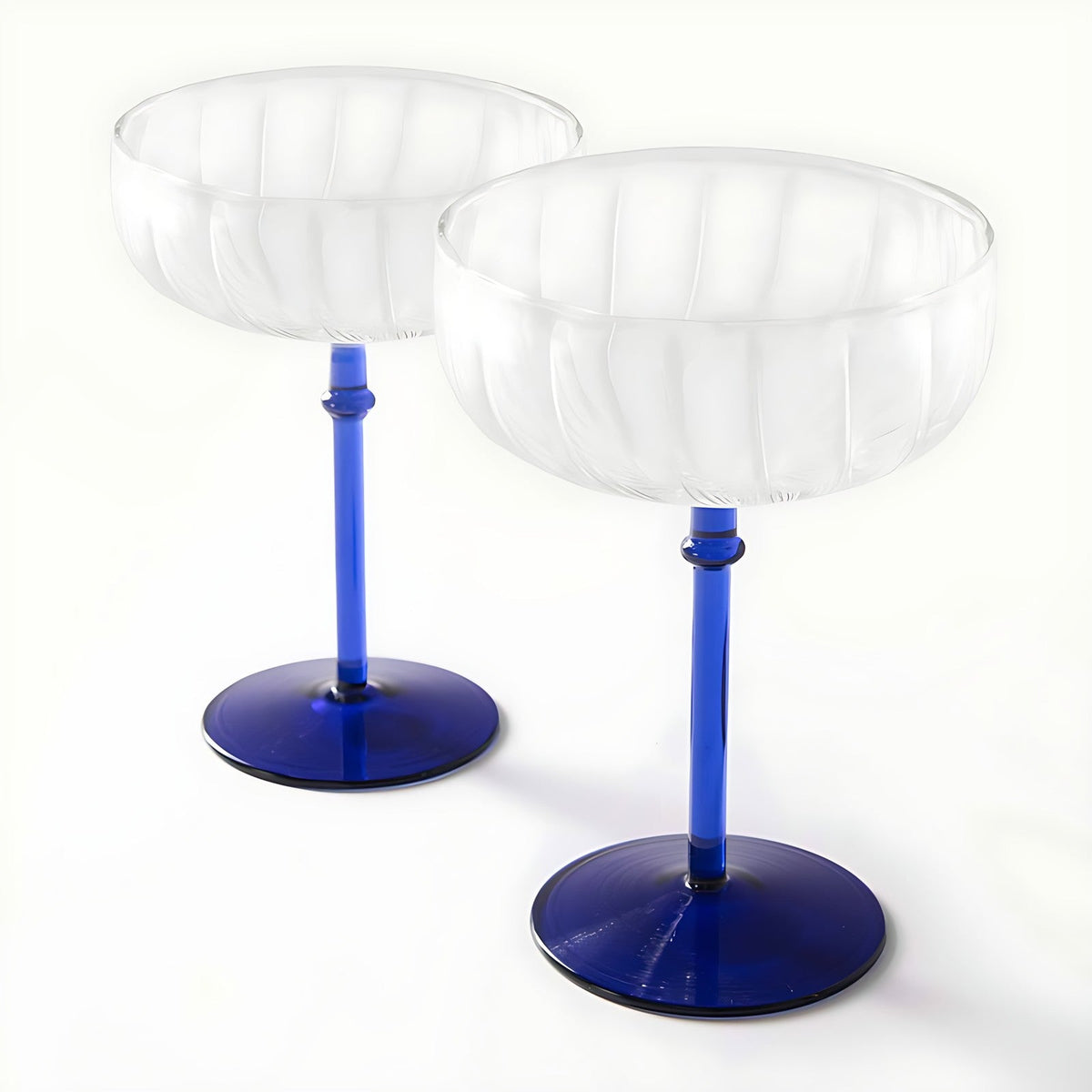 Gill Coupe Glasses with Cobalt Blue Stem by Kazuri