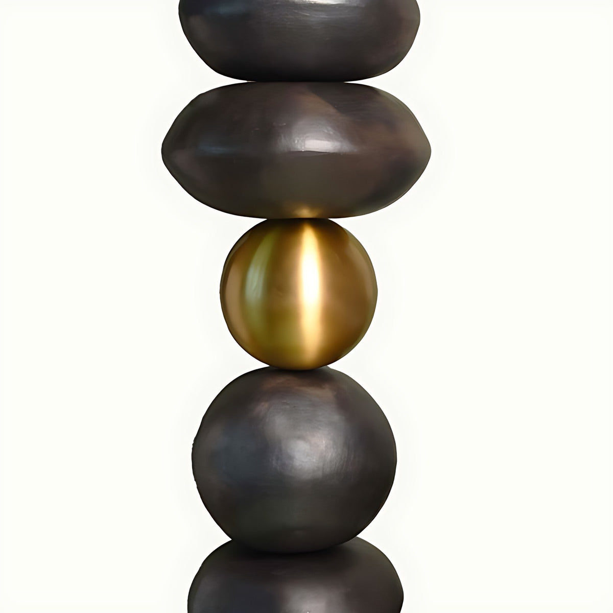 Glint Tall Serpentine Stone and Brass Totem Sculpture by Kazuri, photo 2 of 4