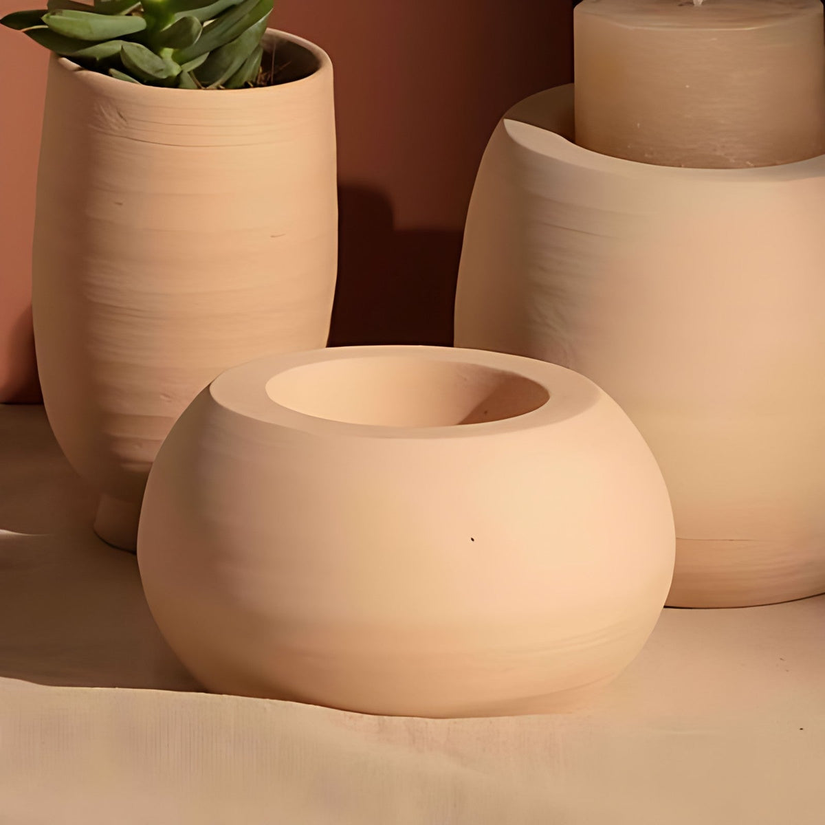 Grande Earthenware Candle Holder by Kazuri, photo 4 of 4