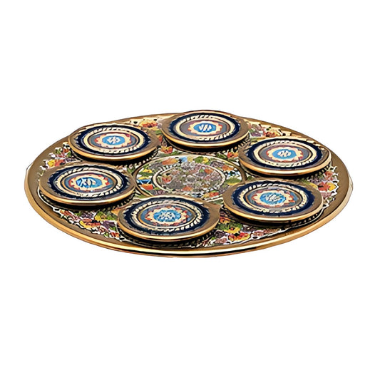 Spanish Pottery Coaster Set with Round Tray by Kazuri