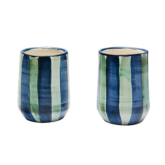 Spanish Pottery Striped Tumblers by Kazuri