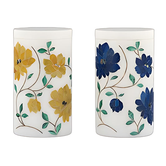 Marble Inlay Tall Canisters by Kazuri