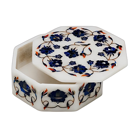 Marble Inlay Octagonal Box by Kazuri