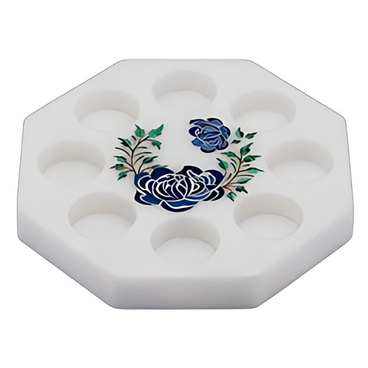 Marble Inlay Octagonal Tea Light Stand by Kazuri