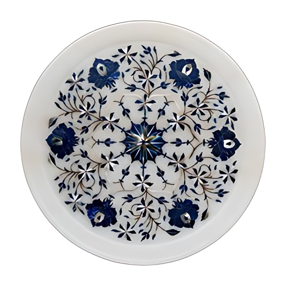 Marble Inlay Round Plate by Kazuri