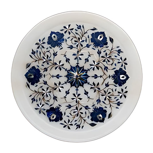 Marble Inlay Round Plate by Kazuri