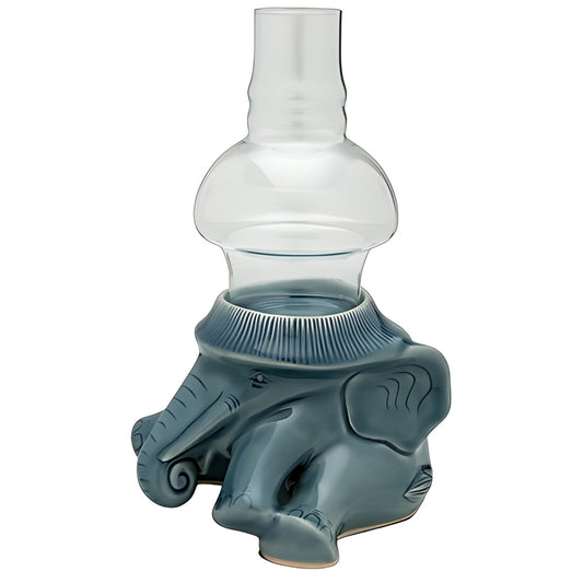 Celadon Elephant Hurricane Lamp by Kazuri