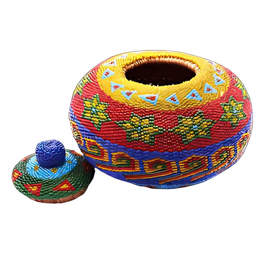Balinese Beaded Lidded Pot by Kazuri