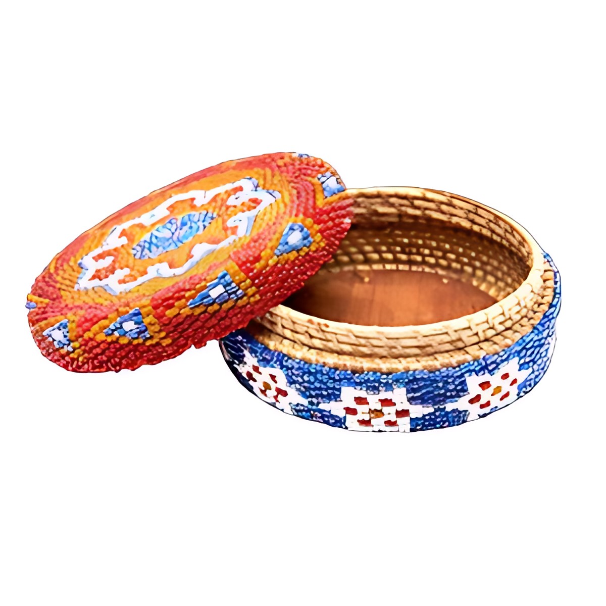 Balinese Beaded Round Box by Kazuri
