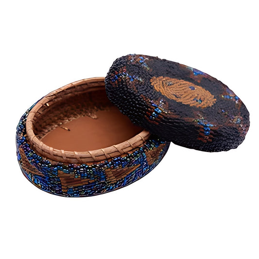 Balinese Beaded Round Box by Kazuri