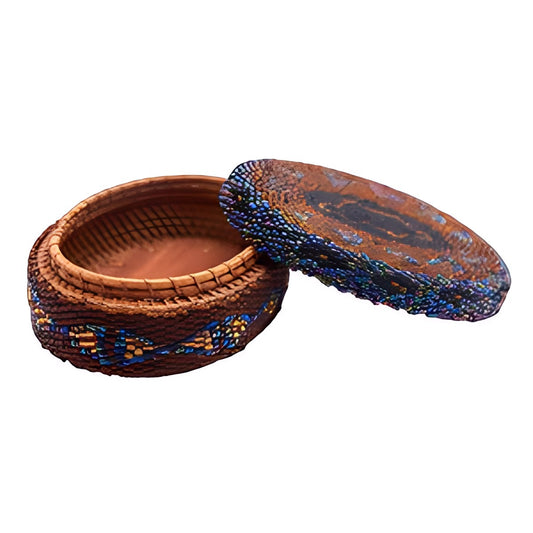 Balinese Beaded Round Box by Kazuri