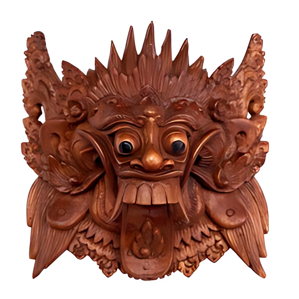 Balinese Carved Guardian Mask by Kazuri
