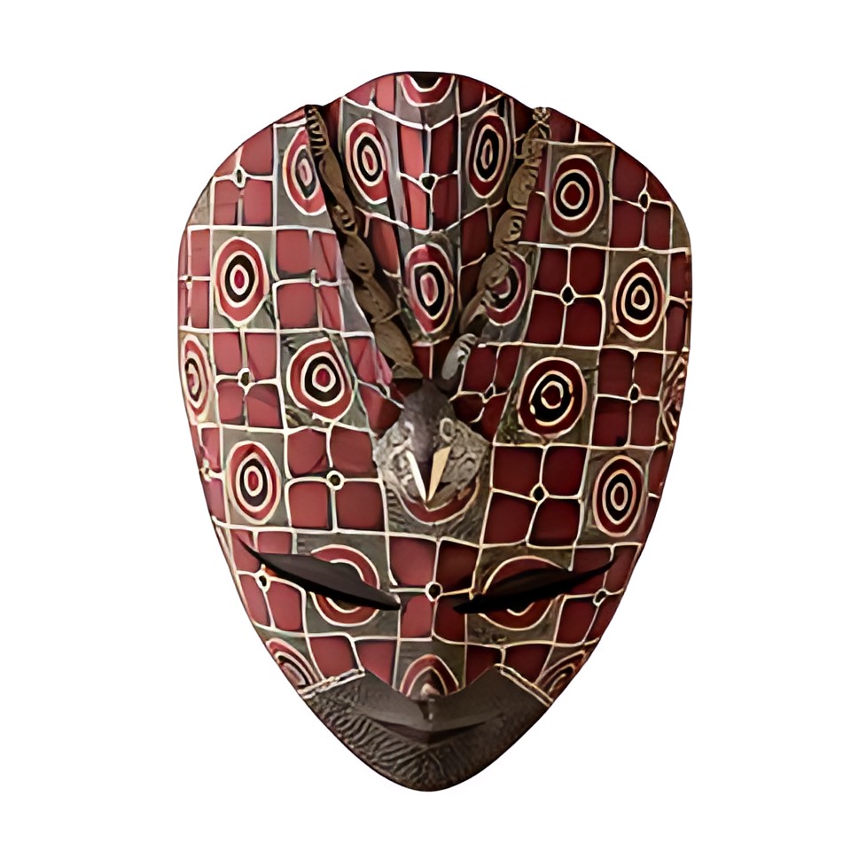 Balinese Painted Wooden Mask by Kazuri